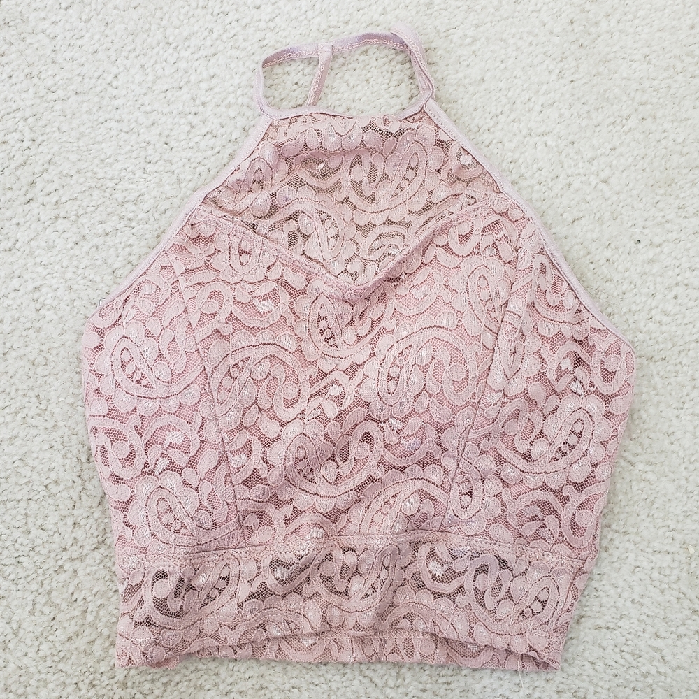 Blush Pink Halter Neck Bralette